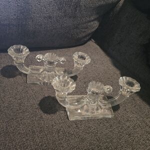 Heisey | Regency No. 1504 Double-light Crystal Candle Holders